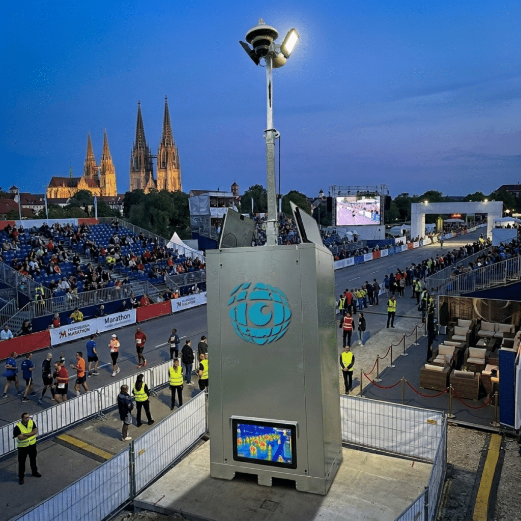 Videotürme für die Überwachung von Sportevents, temporäre Arenen und Stadien